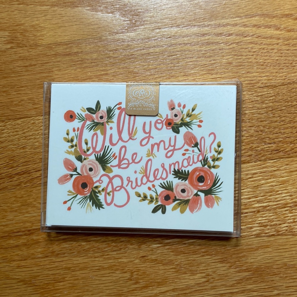 Will You Be My Bridesmaid 8 Blank Cards NWOT